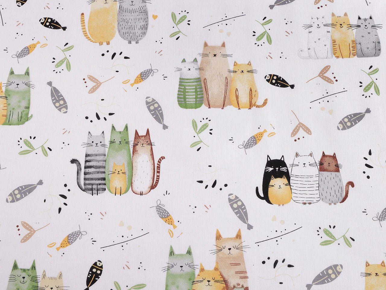 100% Kokvilnas audums - kaķu serenāde 125 g/m²