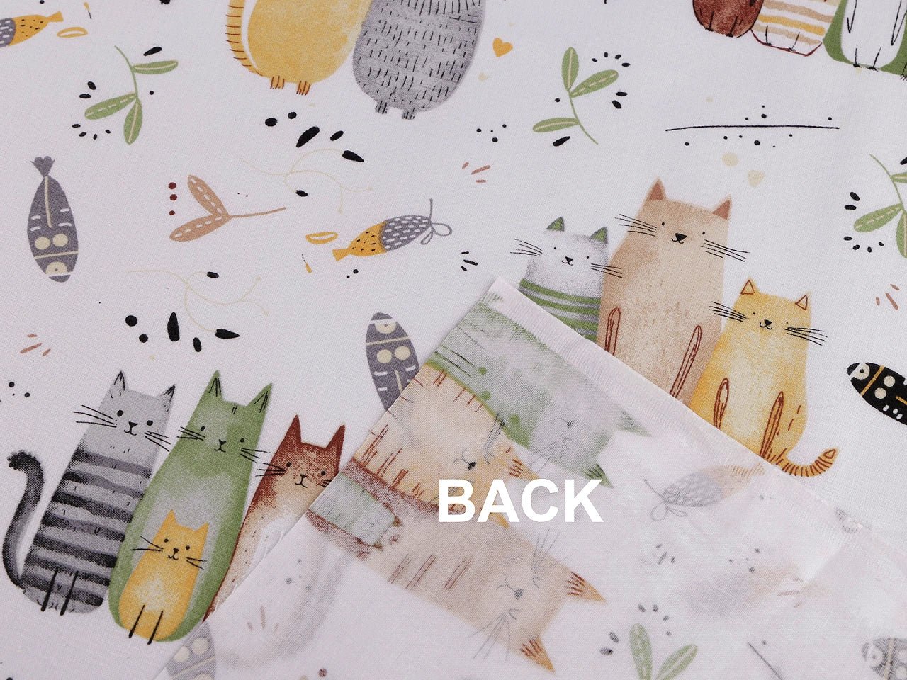 100% Kokvilnas audums - kaķu serenāde 125 g/m²