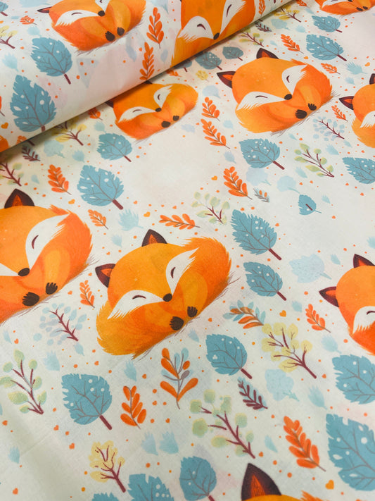 100% Kokvilnas audums - lapsēni 125 g/m²