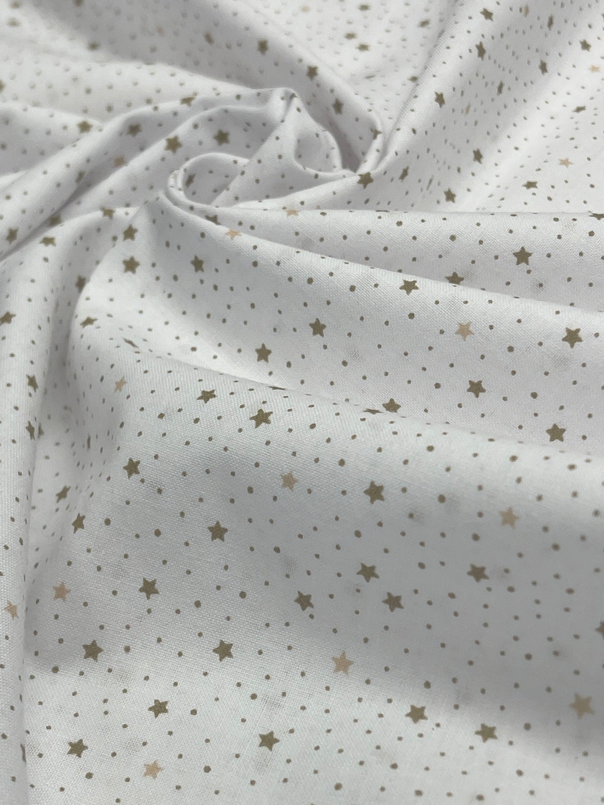 100% Kokvilnas audums - mazas zvaigznītes 125 g/m²