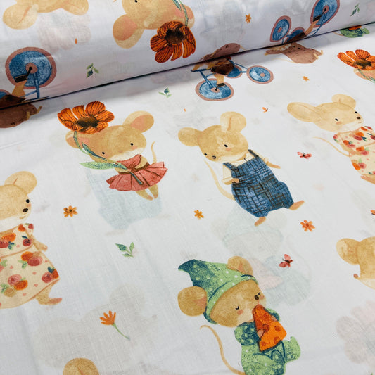 100% Kokvilnas audums - peles 125 g/m²