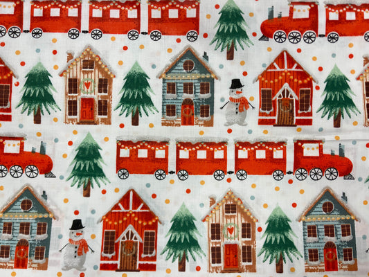 100% Kokvilnas audums - piparkÅ«ku namiÅi 125 g/m