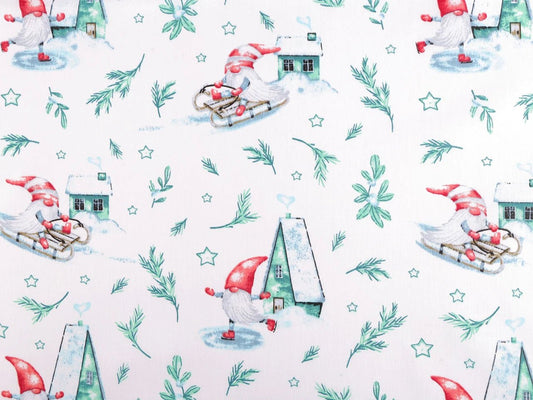 100% Kokvilnas audums - rūķi ragavÄs 125 g/m