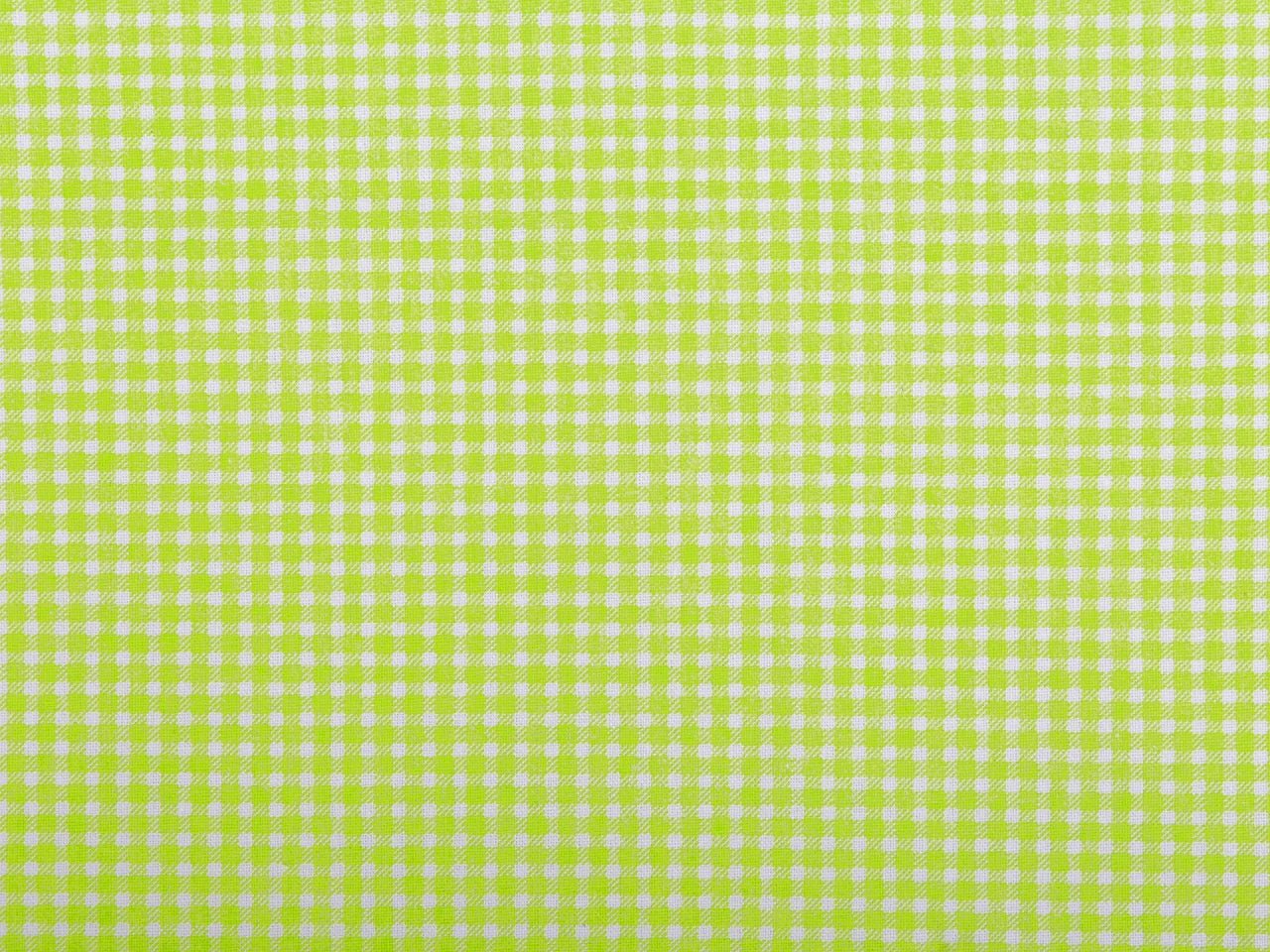 100% Kokvilnas audums - zaļš rūtains 125 g/m