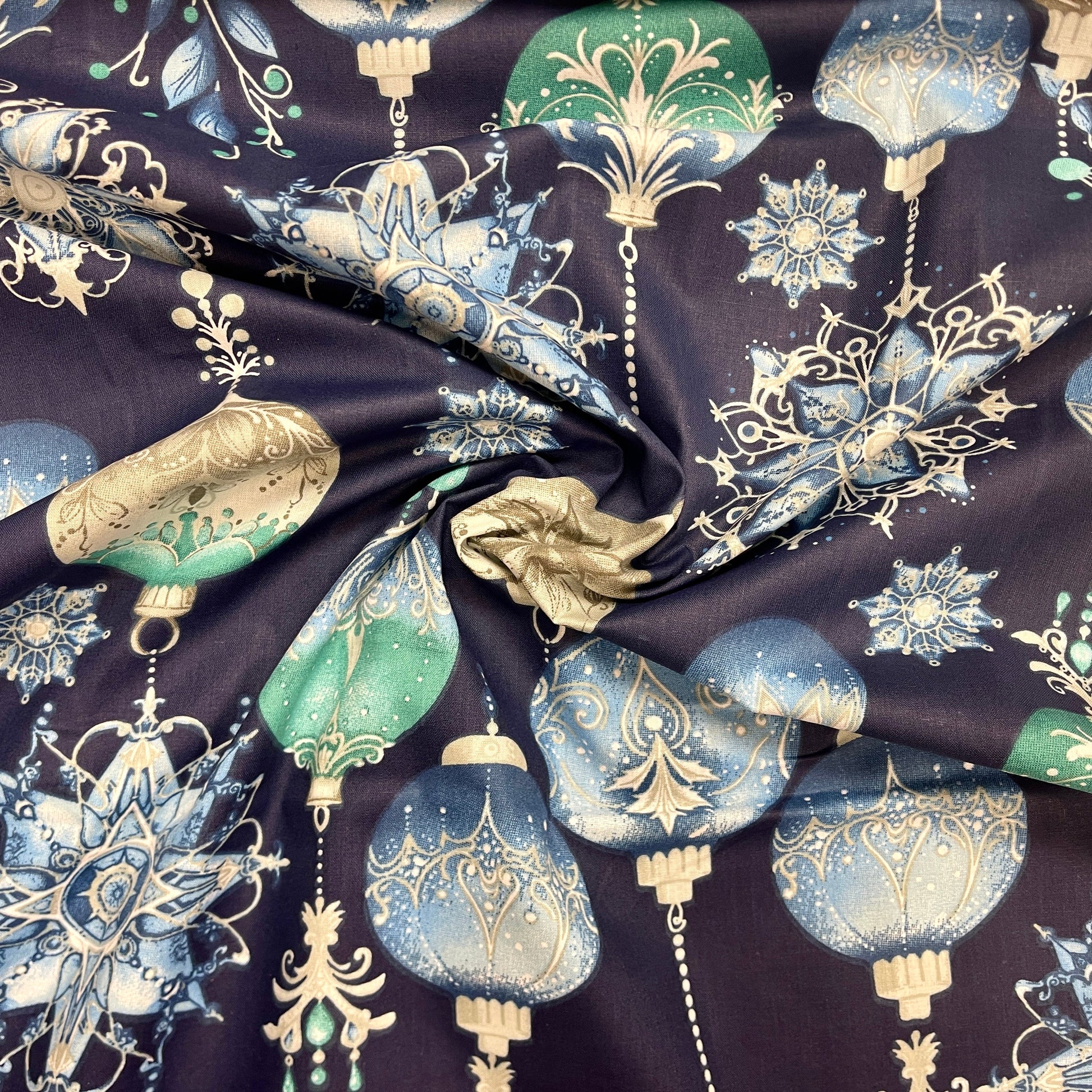 100% Kokvilnas audums - ziemas stāsts 125 g/m