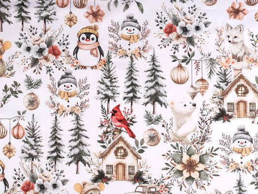 Attēls ar 100% Kokvilnas audums - ziemassvētku raksti 125 g/m – pieejams Šarlotes audumi