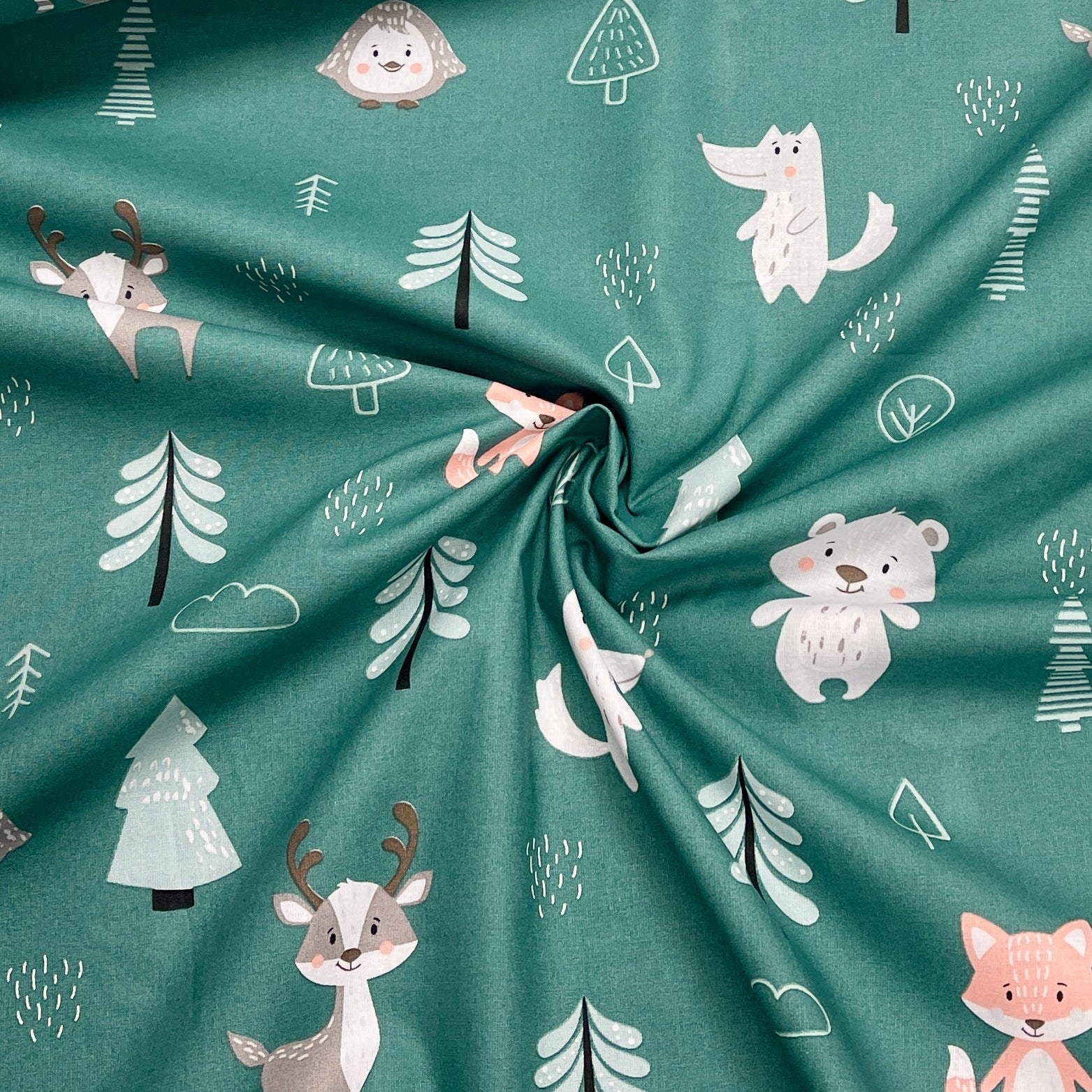 100% Kokvilnas audums - zvēri 125 g/m²