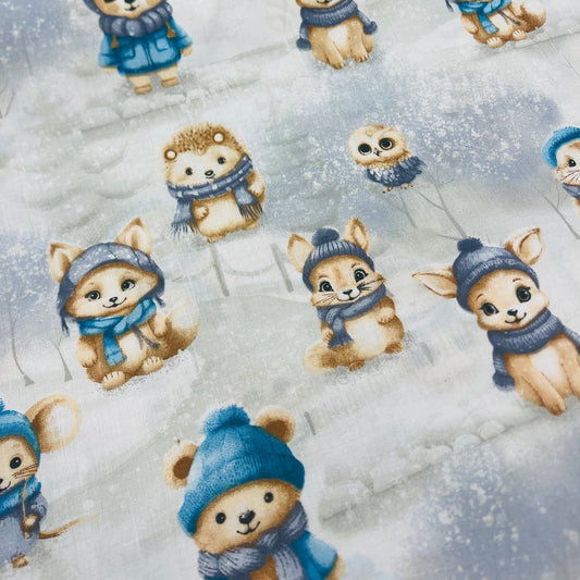 100% Kokvilnas audums - zvÄri Å”allÄs 125 g/m