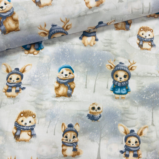 100% Kokvilnas audums - zvÄri Å”allÄs 125 g/m