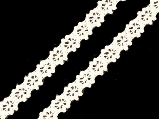 Attēls ar 100% Kokvilnas mežģīne 1,2 cm – pieejams internetā Šarlotes audumi