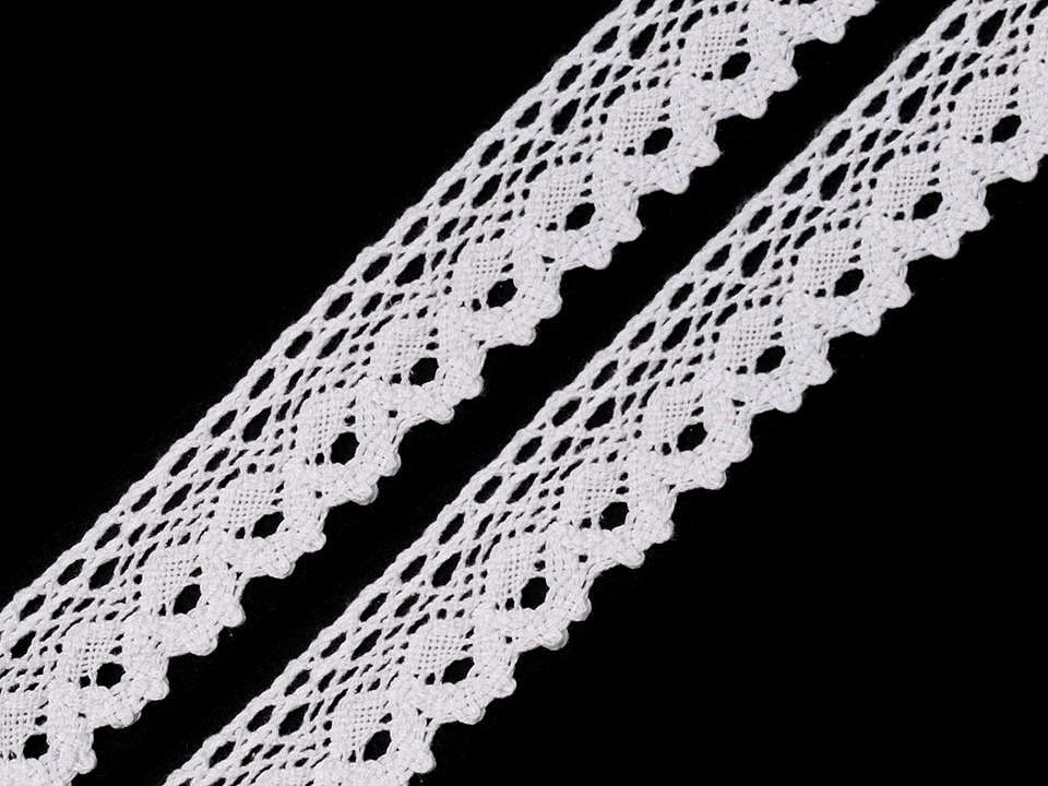 100% Kokvilnas mežģīne - 2,8 cm balta