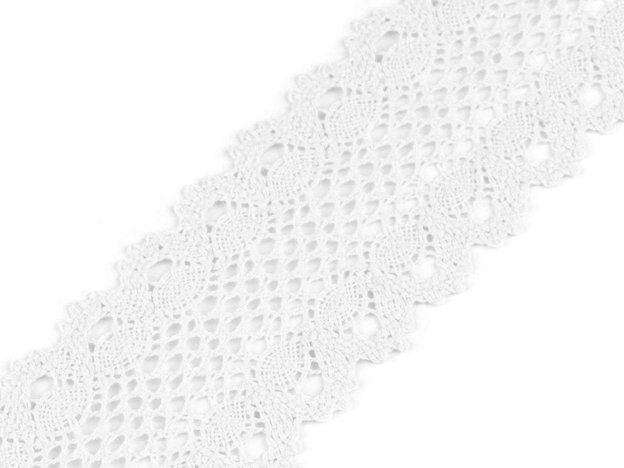 100% Kokvilnas mežģīne - 6 cm balta