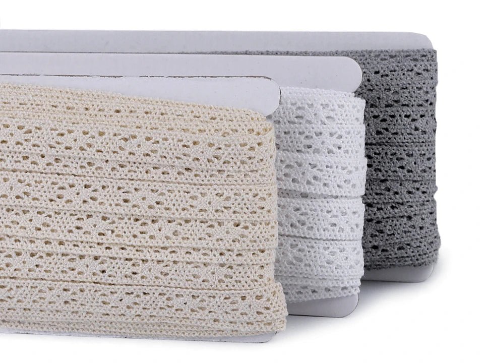 100% Kokvilnas mežģīne|1,1 cm| dažādu toņu