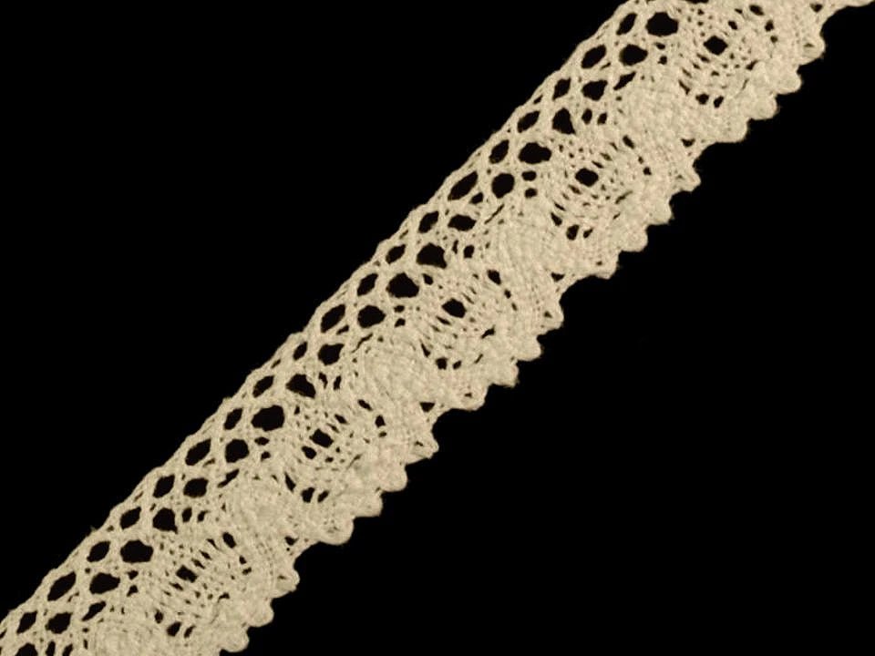 100% Kokvilnas mežģīne|2,5 cm| dabīga