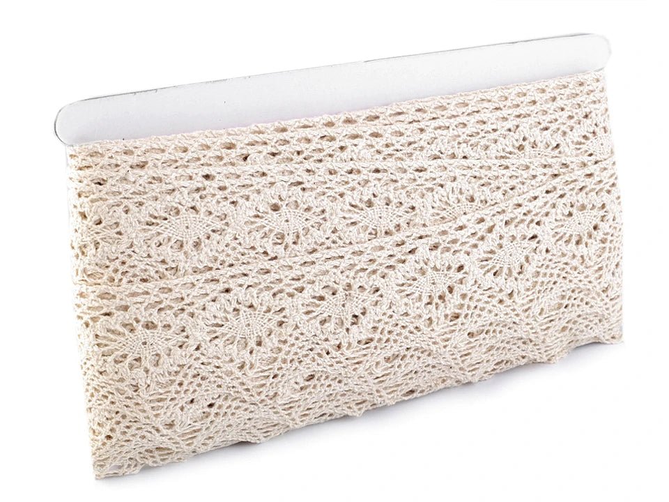 100% Kokvilnas mežģīne|4,6 cm| balta