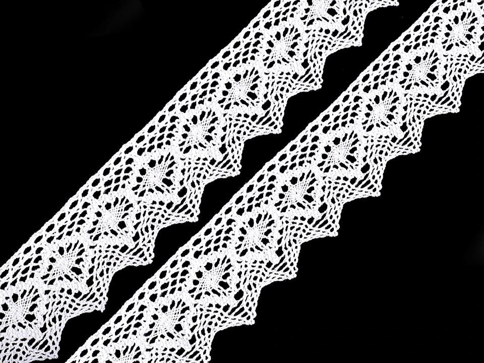 100% Kokvilnas mežģīne|4,6 cm| balta