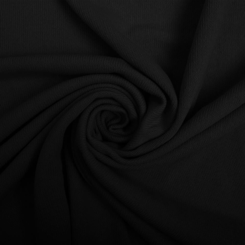 Attēls ar 100% kokvilnas rievots adījums - melns 280 g/m² – pieejams Šarlotes audumi