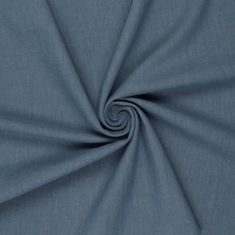 100% Lina audums - dūmakains džinsu tonis 230 g/m²