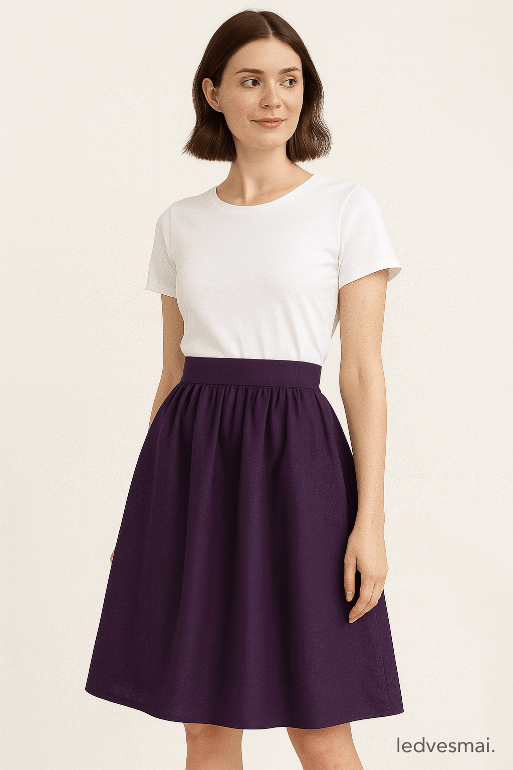 100% Lina audums–tumši lillā | 230 g/m² | Enzyme washed