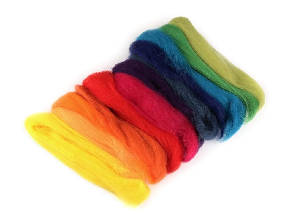 100% MERINO vilna filcēšanai (kārsums) - 50g mix