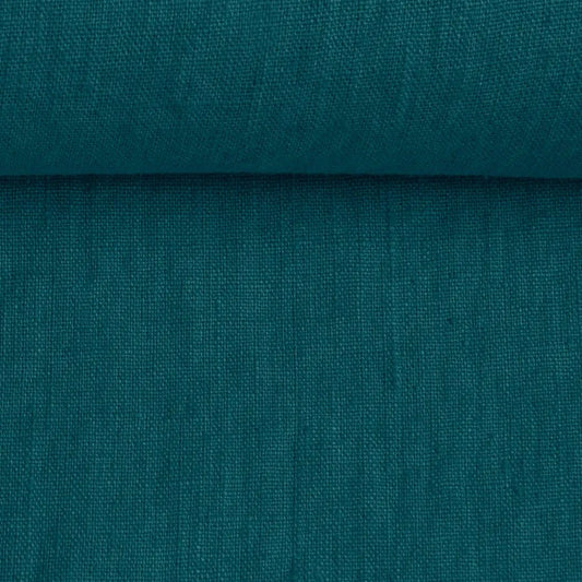 100% Mīkstināts lins - okeāna zilganzaļš 205 g/m²