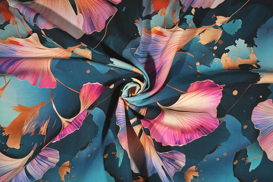 100 % viskozės audinys – angelų žiedų motyvas 95 g/m²