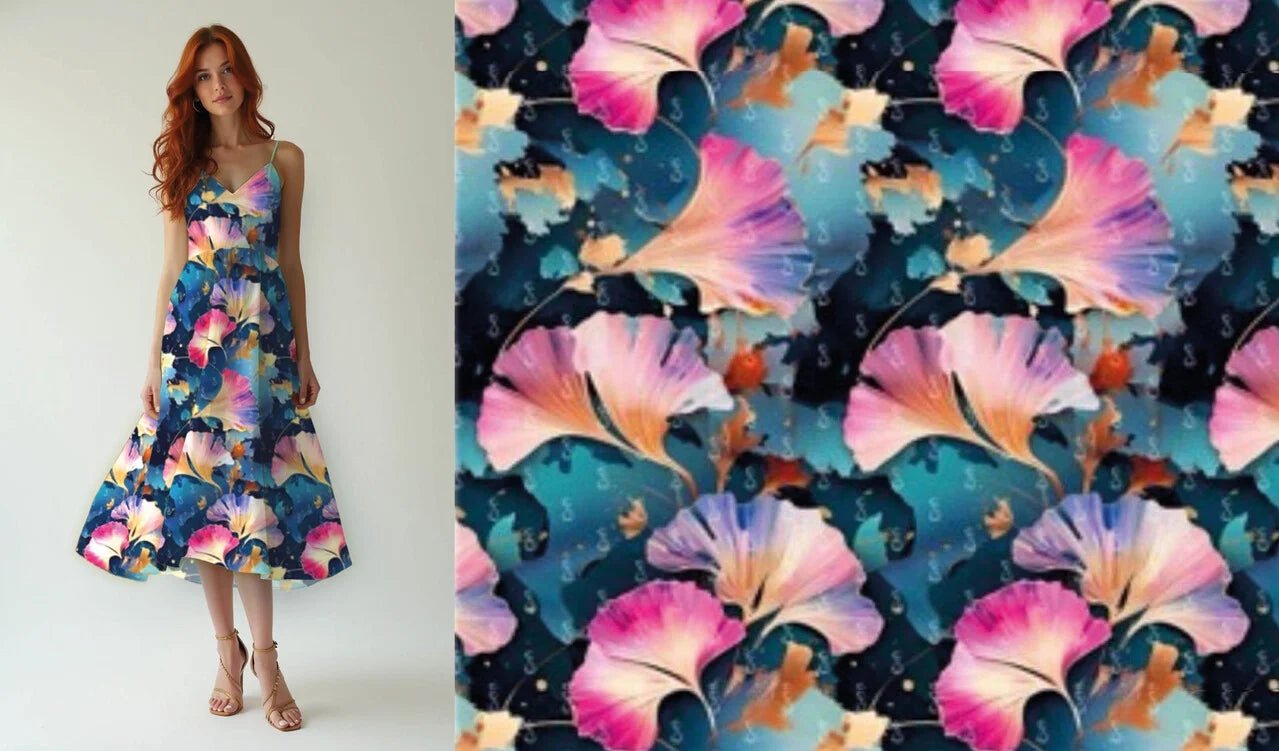 100% Viskozes audums - eņģeļtaures motīvs 95 g/m²