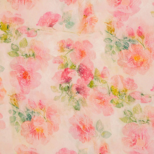 100% Viskozes audums - pludinātas ziedu krāsas 135 g/m²