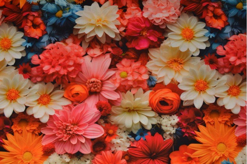 100% Viskozes audums - ziedi 110 g/m²