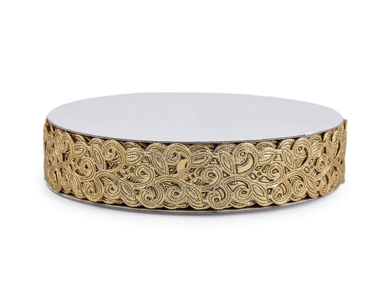 Satīna mežģīņu lente (laser-cut) | 22 mm|zelta