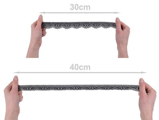 Elastīgā mežģīne 3 cm-melna