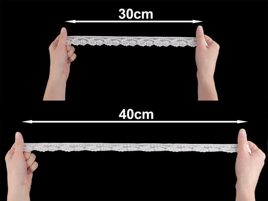 Elastīgā mežģīne 2,8 cm-silti balta