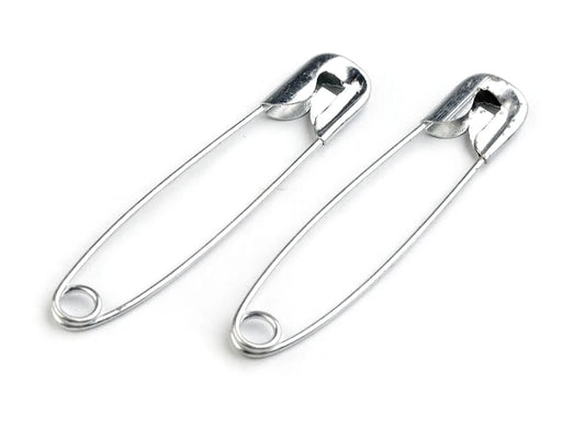 Safety pins, 45 mm silver (pack of 10 pcs)