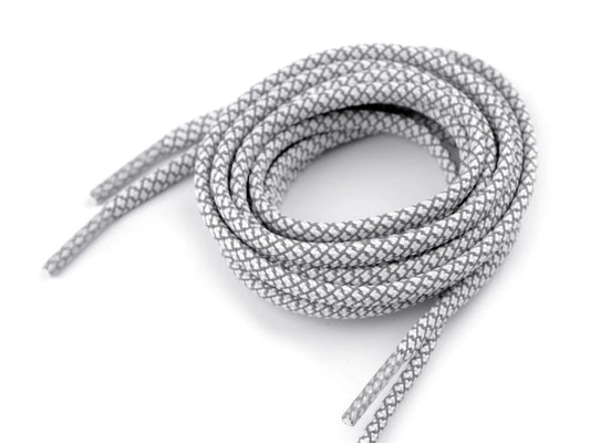 Batų raišteliai | megztinių virvelės, atspindinčios, ilgis 130 cm - šviesiai pilkos