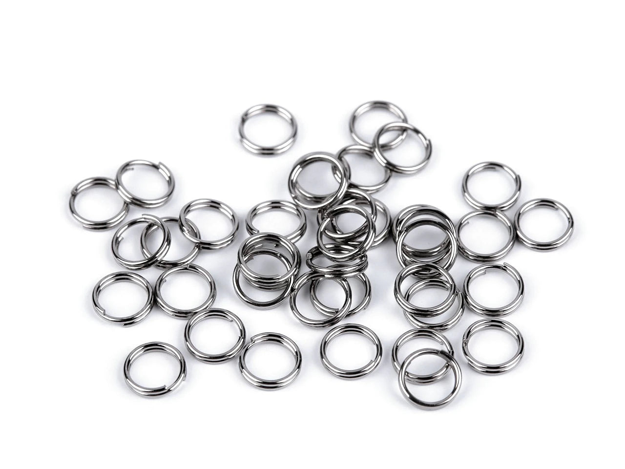 Nerūsējošā tērauda savienojošie gredzeni (split jump rings) Ø6 mm 10 g