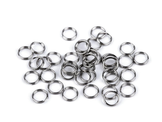 Nerūsējošā tērauda savienojošie gredzeni (split jump rings) Ø6 mm 10 g
