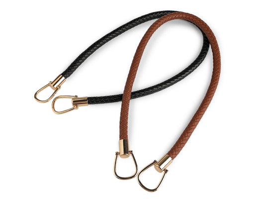 Pīts somas rokturis no mākslīgās ādas – melns/zelta, 70 cm