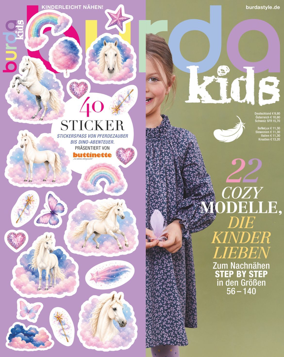 Burda Kids 02/2026 – vaikų drabužių siuvimo žurnalas su iškarpomis, vokiečių kalba