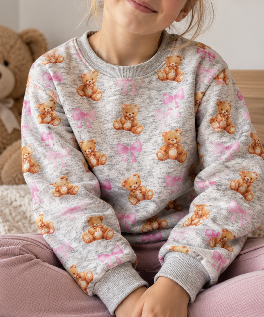 Kokvilnas siltināta trikotāža | Alpen fleece-bantes ar lācīšiem