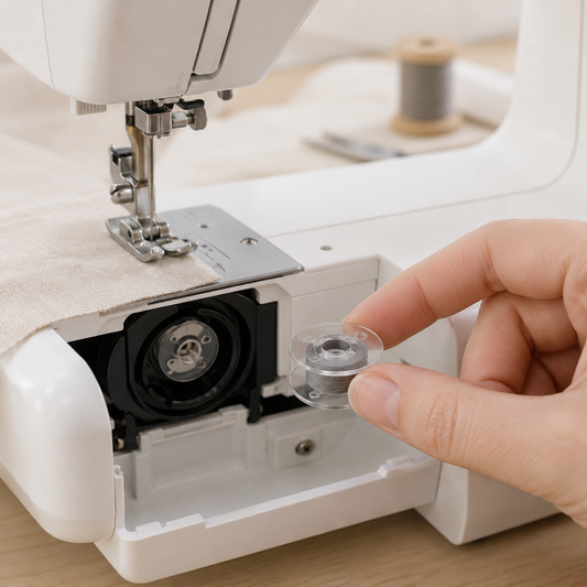 Plastikinė plokščia ritė siuvimo mašinoms Ø 20,4 mm – 10 vnt. rinkinys