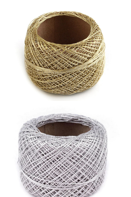 Tambordiegi, metalinė virvelė Ø0,5mm, 50m, auksinė, sidabrinė