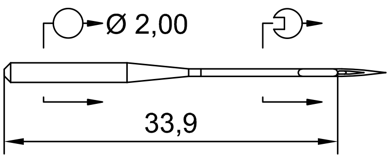 Adatas rūpnieciskajām šujmašīnām SCHMETZ DPx5 SF SUK – īpaši smalkai trikotāžai (10gab.)