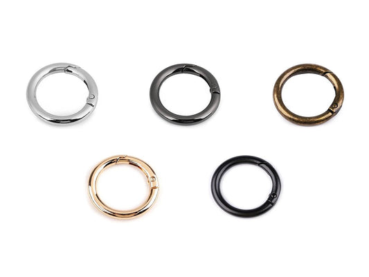 Atslēgu gredzens Ø25 mm | Metāla karabīne ar atsperi | dažādu krāsu