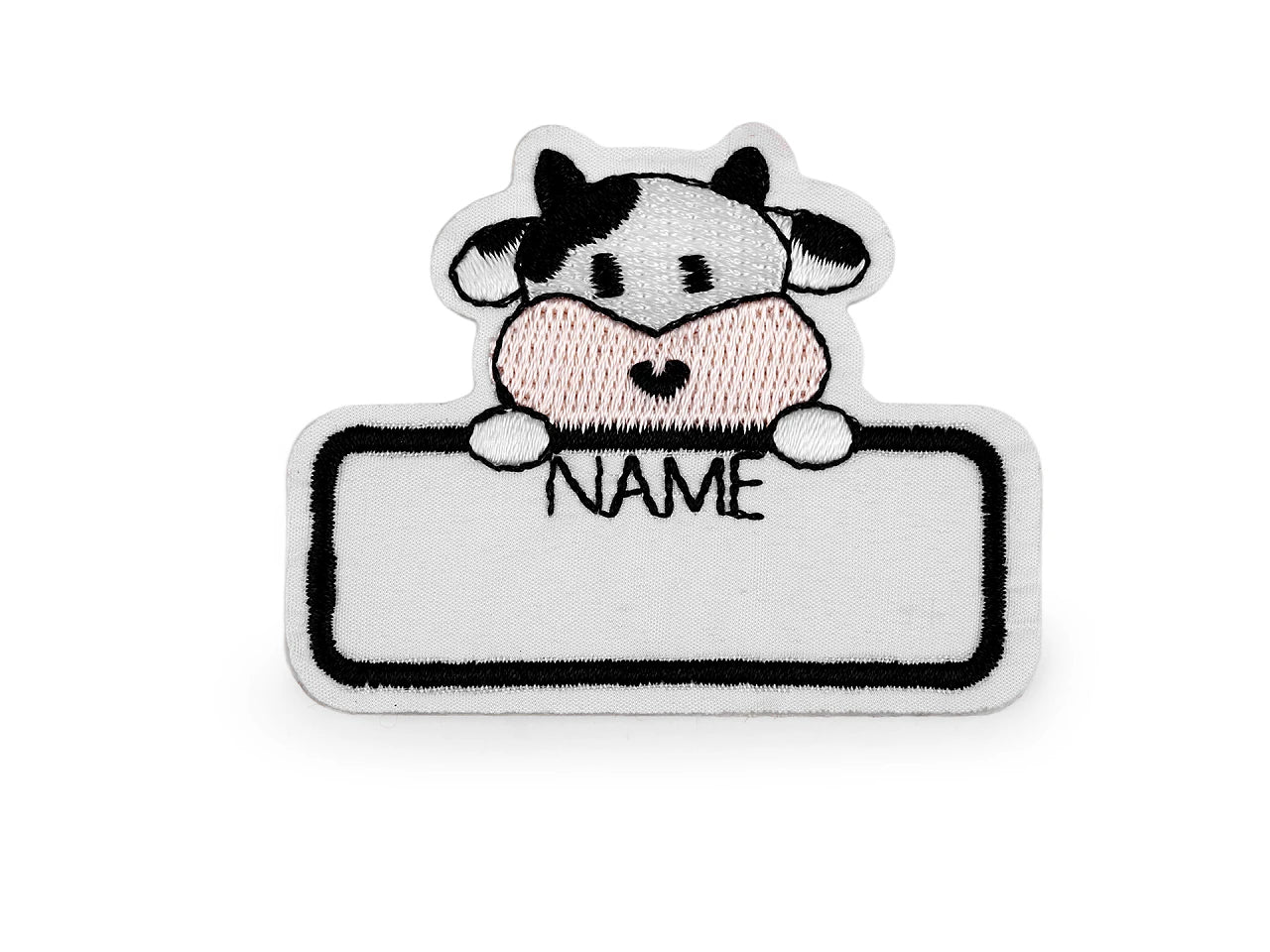 Image of a fabric label with a name space – adhesive – available at Charlotte's Fabrics