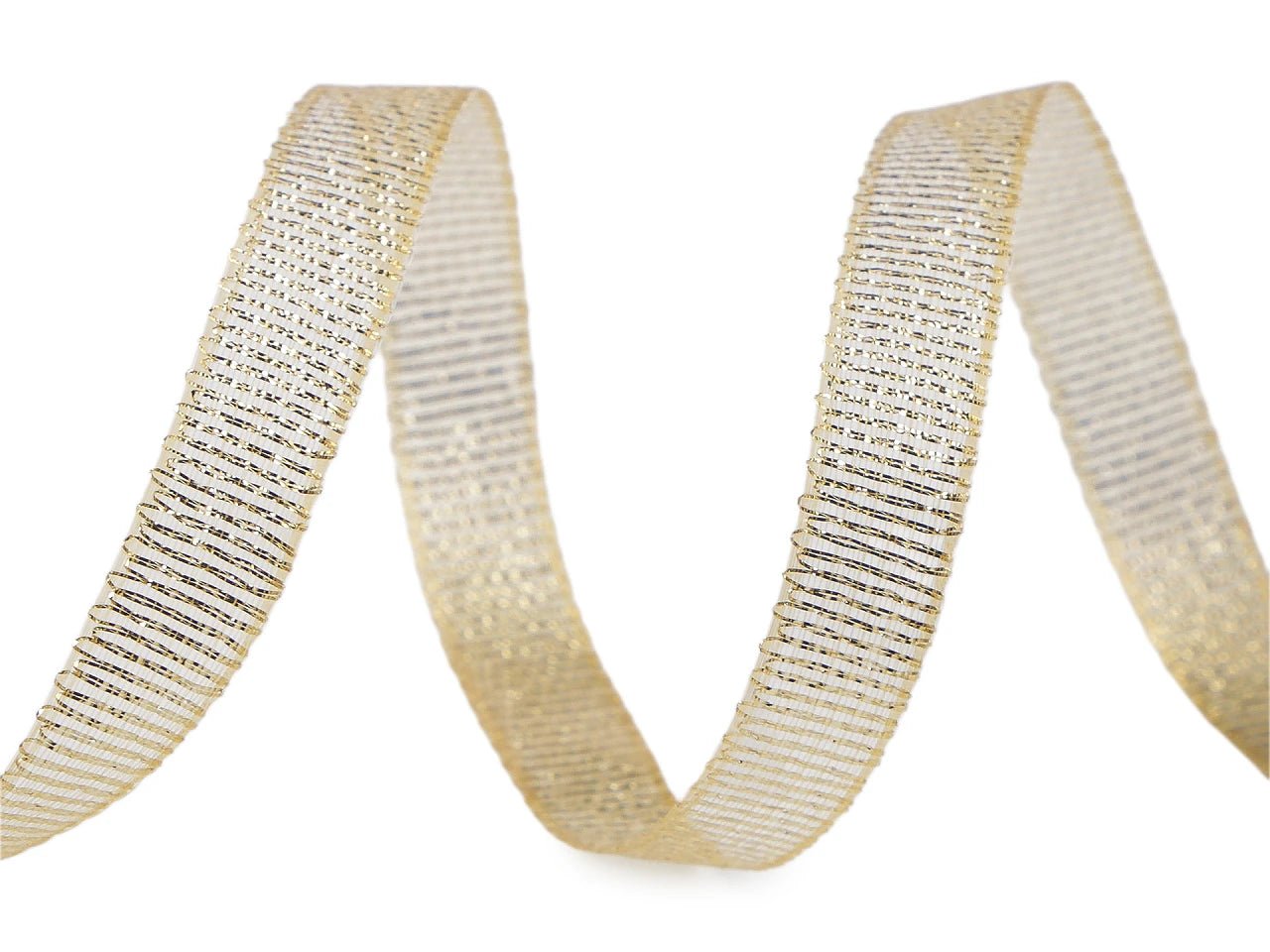 Attēls ar Brokāta lente ar lureksu | 10 mm platumā,10 m iepakojums | dažādu toņu – pieejams Šarlotes audumi