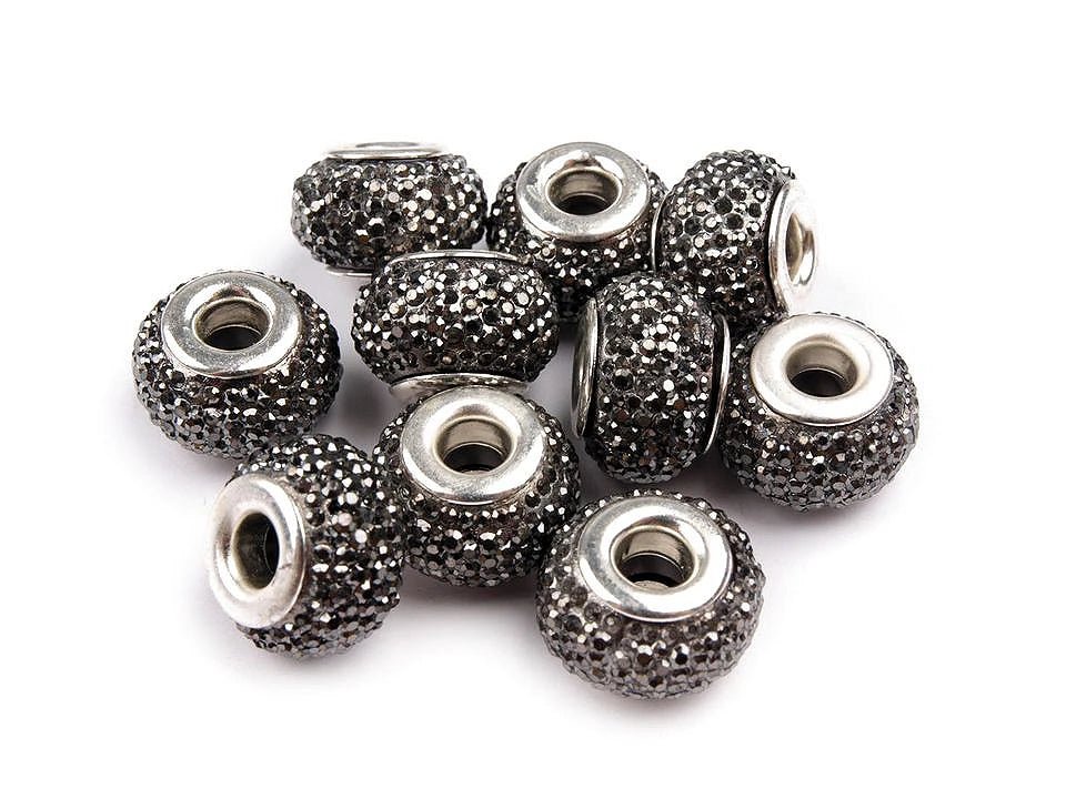 Image avec perles « Charm » à effet métallisé | 9 × 14 mm 10 pcs | couleurs assorties – disponible chez Šarlotes audumi