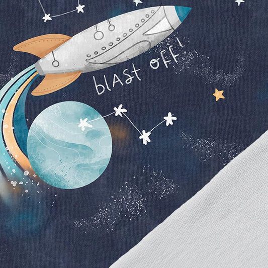 Attēls ar Cilpiņtrikotāžas panelis 40x50 cm - raķete 250 g/m² – pieejams Šarlotes audumi