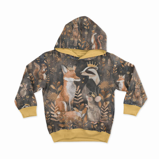 Attēls ar Cilpiņtrikotāžas panelis 40x50 cm - zeltainie ziedi ar dzīvniekiem 250 g/m² – pieejams Šarlotes audumi