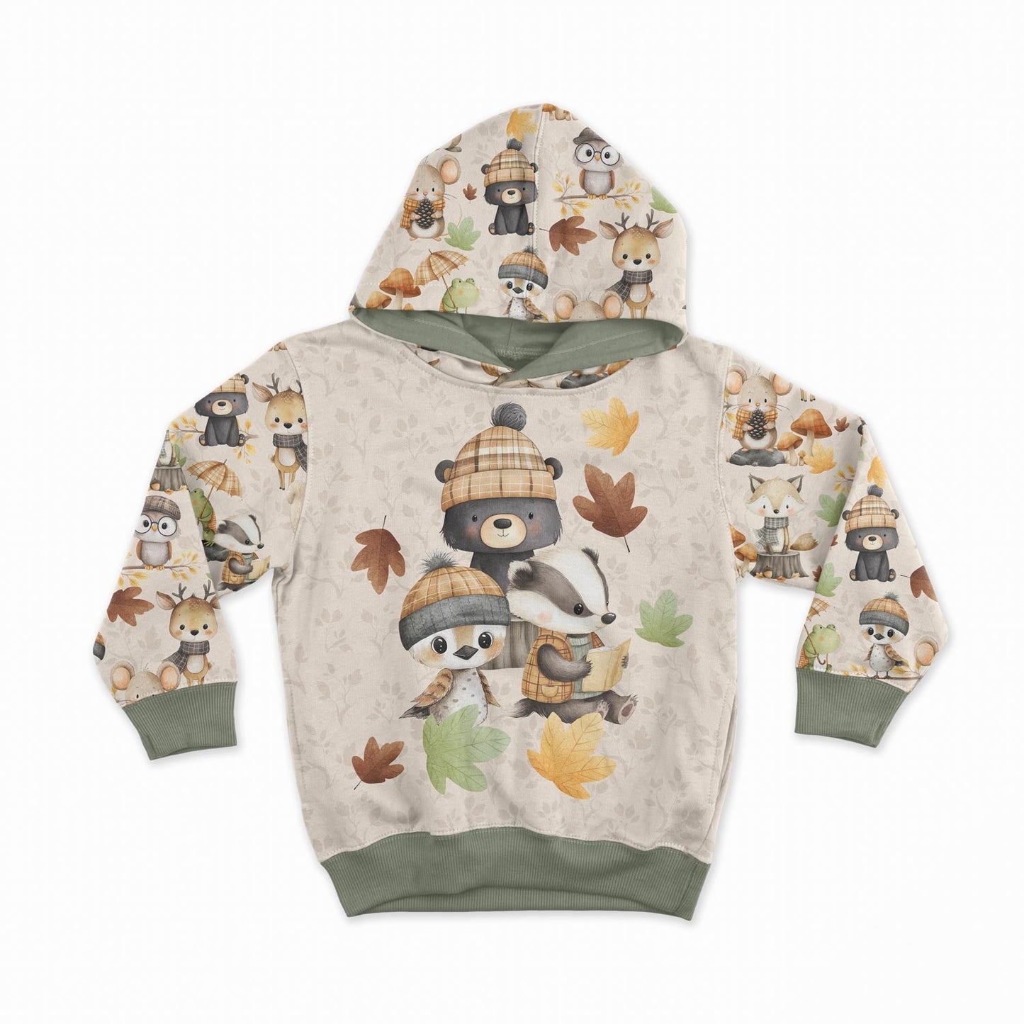 Attēls ar Cilpiņtrikotāžas panelis 40x50 cm - zvēri cepurēs un šallēs 250 g/m² – pieejams Šarlotes audumi