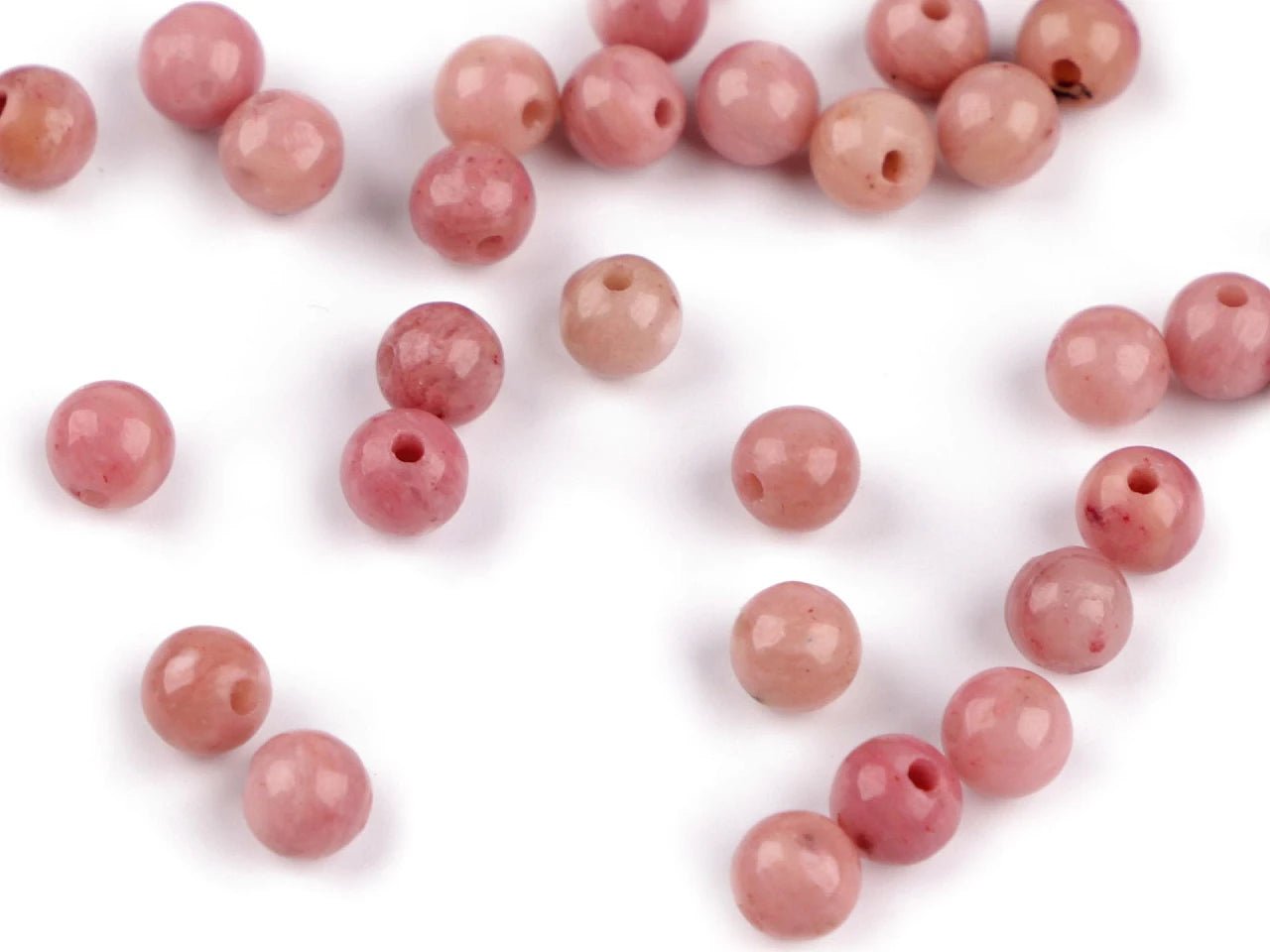 Dabīgā akmens pērlītes – Rodonīts 4 mm (rozā tonis) | 96 gab.